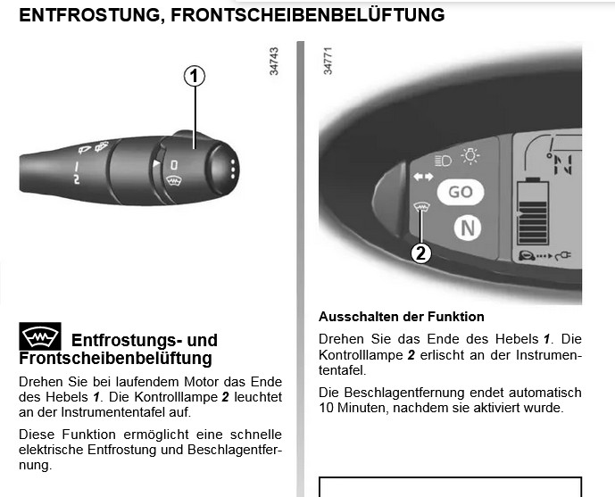 Normale Funktion der Frontscheibenheizung - Twizy Forum